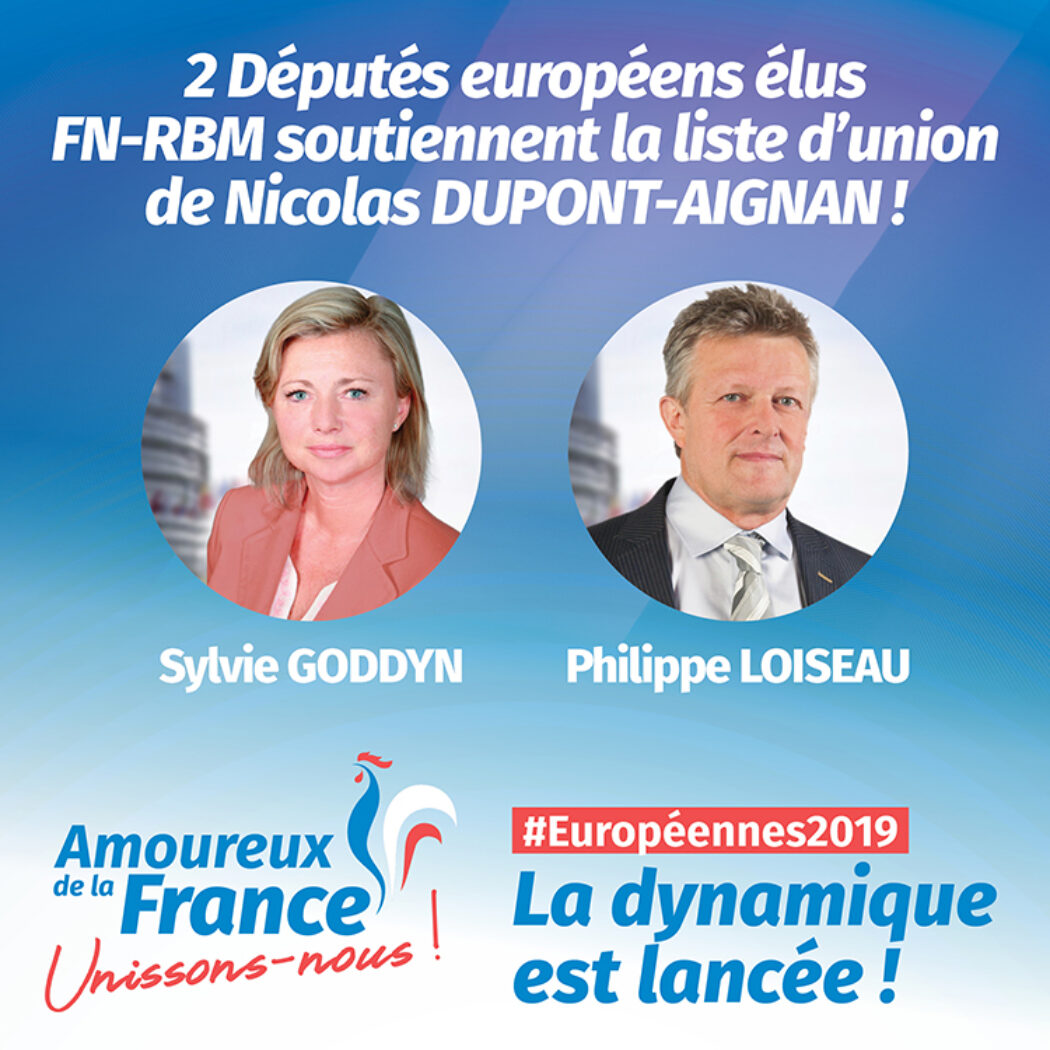 2 eurodéputés RN soutiennent Nicolas Dupont-Aignan