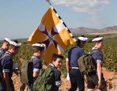 Sous le regard de Saint Michel,  le groupe Europa Scout de Perpignan fait sa rentrée