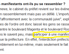 Participer à une manifestation interdite est un acte légal
