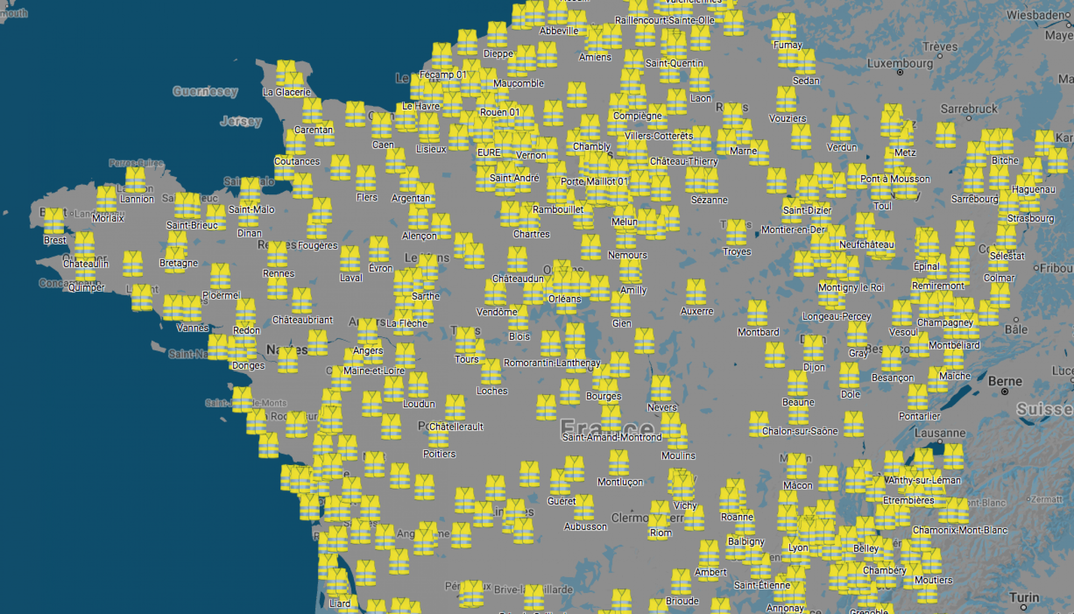 La Carte Des Blocages Du 17 Novembre Le Salon Beige