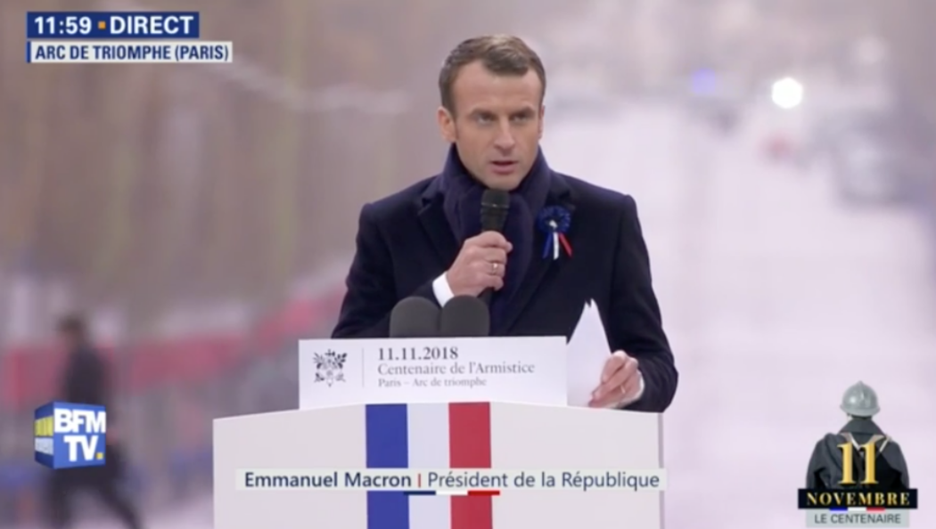 À l’occasion du centenaire de l’Armistice, Macron a osé se servir des morts pour la France pour faire de la propagande mondialiste