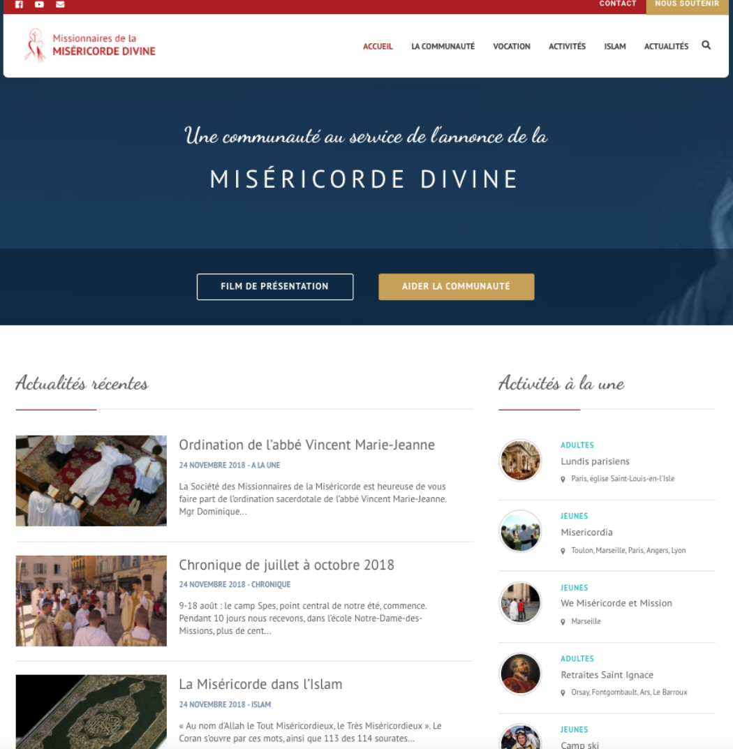 Un nouveau site internet pour les Missionnaires de la Miséricorde