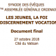 Le document final du synode des évêques enfin en français