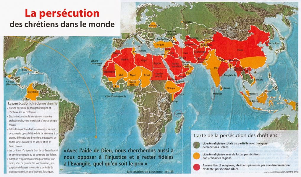 Aujourd’hui, pratiquer la religion chrétienne, en Asie ou au Moyen-Orient peut vous mettre en danger de mort