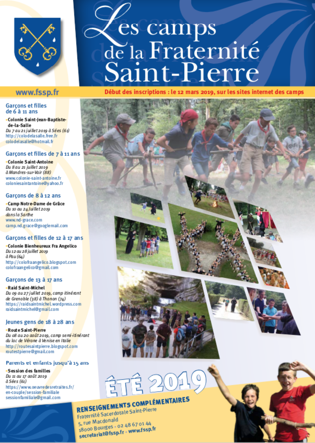 Camps d’été de la Fraternité Saint-Pierre