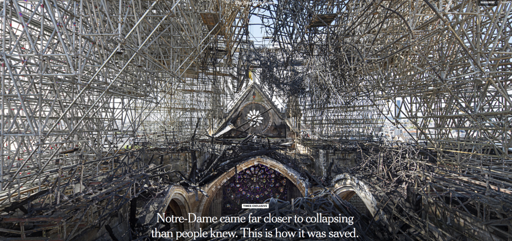 Exceptionnel reportage du New York Times sur Notre-Dame de Paris