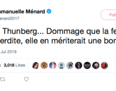 Twitter censure un tweet ironique d’Emmanuelle Ménard sur Greta Thunberg, la nouvelle icône