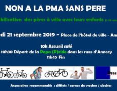 Papa (P)ride à Annecy  : Manifestation des pères à vélo pour l’égalité et la complémentarité homme/femme