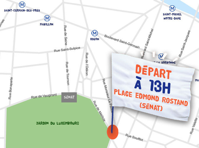 Dimanche 6 octobre : départ à 13h place Edmond Rostand (Paris 6e)