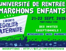 L’Université de rentrée de Marchons Enfants ! aura lieu dans les Yvelines, près de Versailles