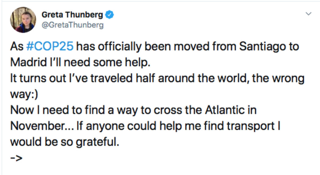 Coincée au pays de Donald Trump, Greta Thunberg appelle à l’aide !