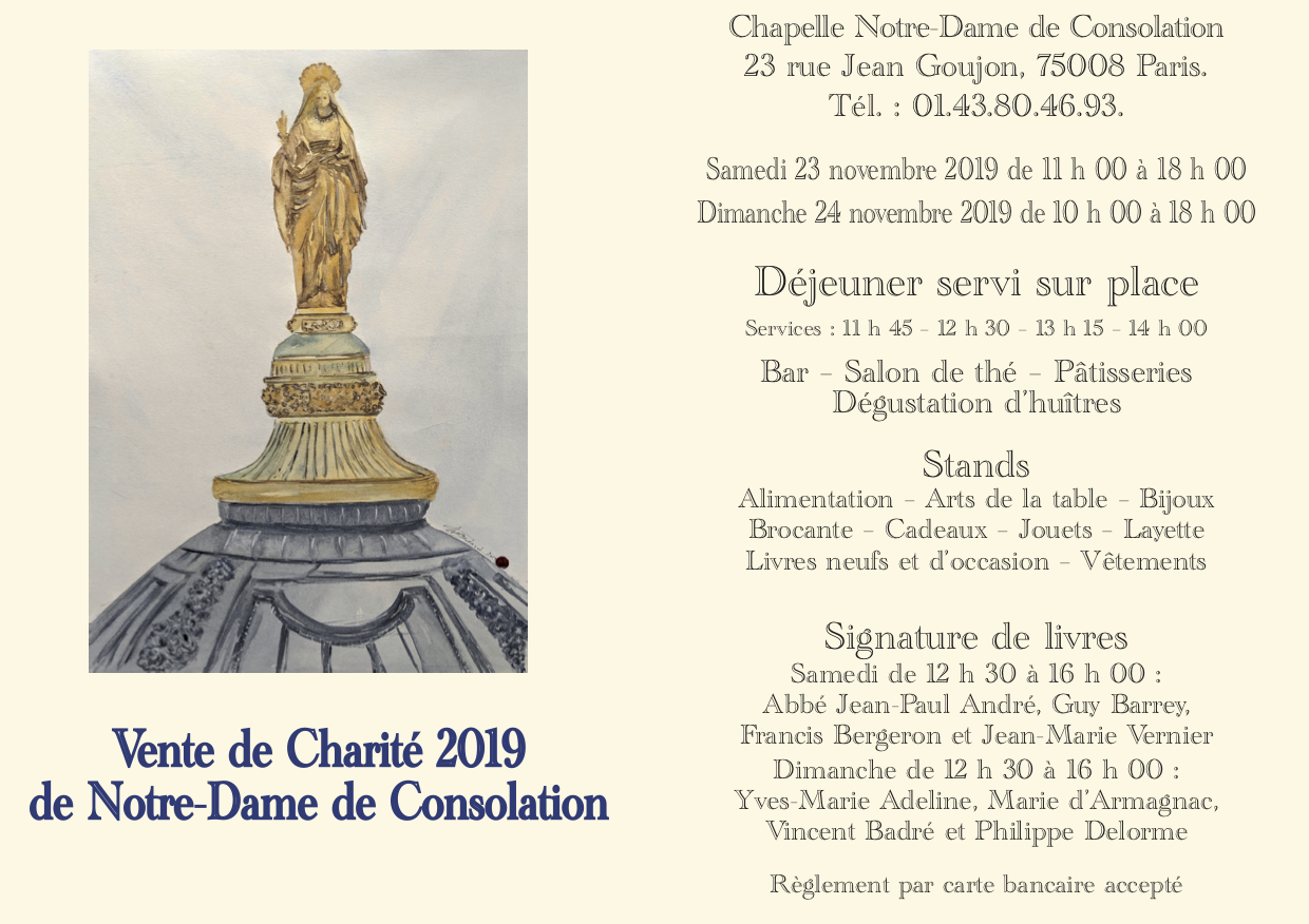 23 24 Novembre Vente De Charite A Notre Dame De Consolation Le