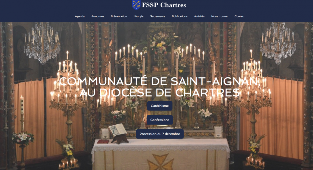 Nouveau site internet pour la Fraternité Saint-Pierre à Chartres