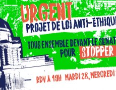 La Manif Pour Tous et les associations de Marchons Enfants poursuivent leur mobilisation contre le projet de loi ni bio ni éthique devant le Sénat