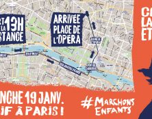 MANIFESTATION MARCHONS ENFANTS DU 19 JANVIER :  RENDEZ-VOUS À 13H, PLACE DE LA RÉSISTANCE