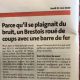Tabassé à coups de barre de fer pour avoir demandé le silence