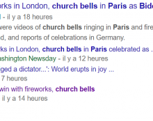 Fausse nouvelle :  The Hill, CNN et Slate affirment que les cloches des églises de Paris ont sonné pour célebrer la victoire de Biden