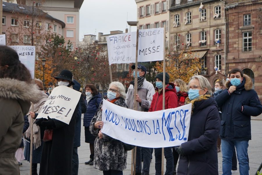 Manifestation pour la messe à Strasbourg