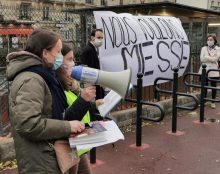 Manifestations pour la messe à Viroflay, Vendôme, Fontainebleau, Brest, Moulins, Lille, Toulouse, Vichy, Compiègne, Angers, Le Mans, Caen
