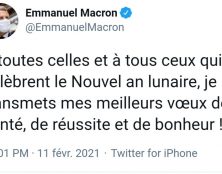 Macron n’a pas souhaité joyeux Noël aux Français mais souhaite le nouvel an lunaire placé sous le signe du buffle