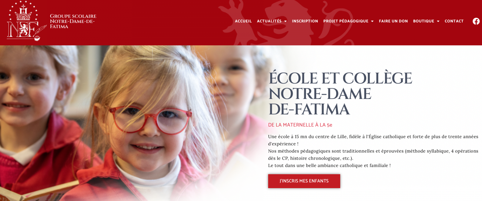 Le site de l’école NotreDamedeFatima (Lille) fait peau neuve Le