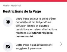 Facebook censure Marion Maréchal