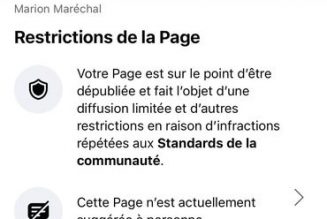 Facebook censure Marion Maréchal