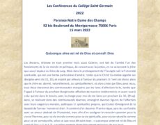 15 mars : conférence à Paris sur l’amitié