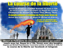 Course de la liberté de 700km de Notre-Dame du Rosaire à Lourdes au Sacré-Cœur de Paris
