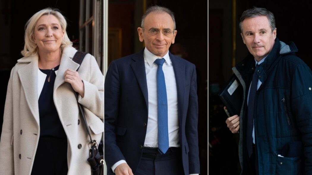 Eric Zemmour, Marine Le Pen et Nicolas Dupont-Aignan obtiennent plus de 500 parrainages