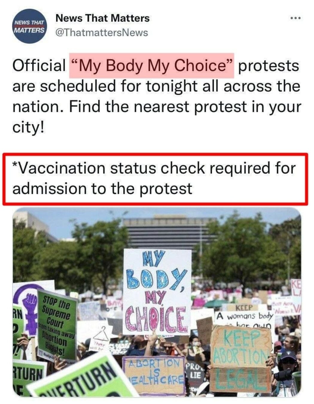 “Mon corps, mon choix”, sauf pour le vaccin