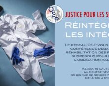 Promouvoir la réintégration de tous les personnels soignants suspendus