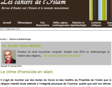 Paroles d’un docteur en droit musulman à propos du meurtre en islam : une sorte d’apothéose