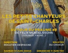 10-11 juin : Concerts  “Autour du Psaume 42 de Felix Mendelssohn” Petits Chanteurs de Saint-Charles  (Versailles)
