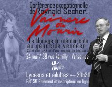 Conférence de Reynald Secher le mercredi 24 mai à Versailles