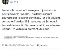 Un synode sous secret ?