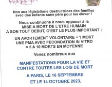 Rosaire SOS Tout-Petits samedi 16 septembre à Paris