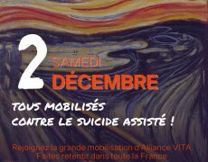 2 décembre : tous mobilisés contre le suicide assisté avec Alliance Vita
