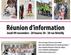 Réunion publique d’information du Collège Saint-Joseph-des-Lys (Versailles) le jeudi 9 novembre