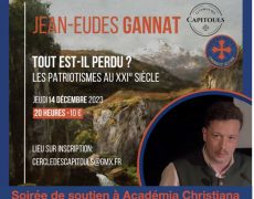 14 décembre : Venez témoigner de votre soutien à Academia Christiana autour de Jean-Eudes Gannat.