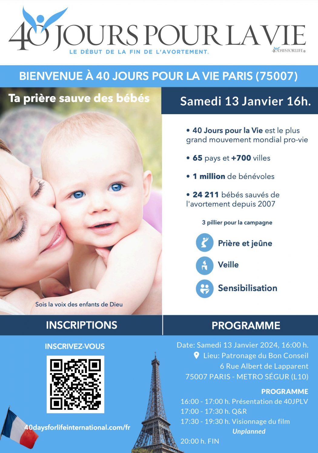 40 jours pour la vie à Paris : ça commence le 13 janvier