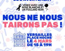 Avortement : manifestation lundi 4 mars rue Hoche à Versailles