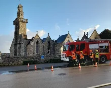 L’église Notre-Dame, à Bringolo dans les Côtes d’Armor, ravagée par un incendie