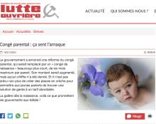 Congé parental : cela sent l’arnaque. Même Lutte ouvrière touchée par la grâce ?