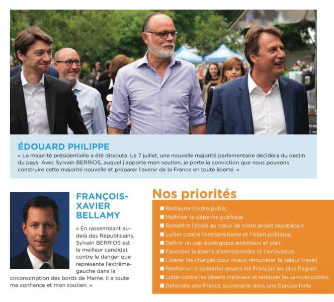 Edouard Philippe et François-Xavier Bellamy soutiennent le même candidat dans le Val-de-Marne [Add.]