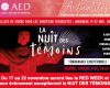 Du 17 au 22 novembre : 15e nuit des témoins