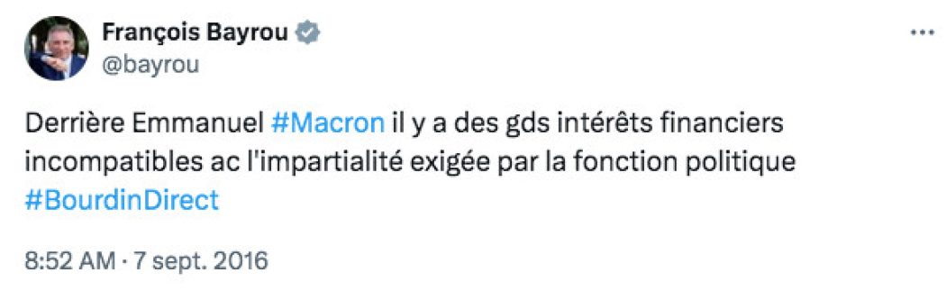 Quand François Bayrou dénonçait les grands intérêts financiers derrière Macron