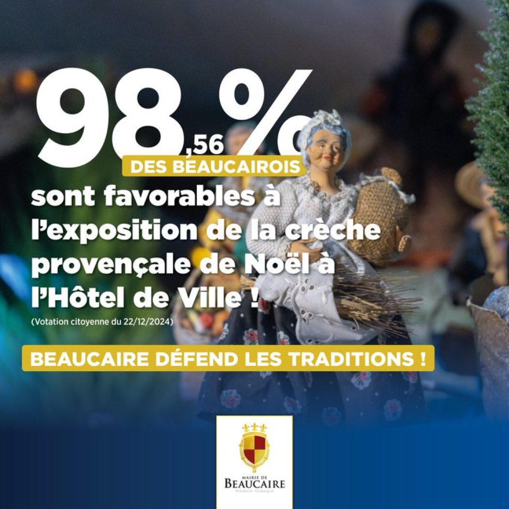 Les habitants de Beaucaire favorables à l’exposition de la crèche de Noël à l’Hôtel de Ville