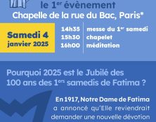 4 janvier: premier samedi du mois et année jubilaire