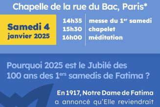 4 janvier: premier samedi du mois et année jubilaire